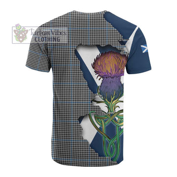Gladstone (Gladstanes) Tartan Family Crest Cotton T-shirt Scottish Thistle Celtic Inspired