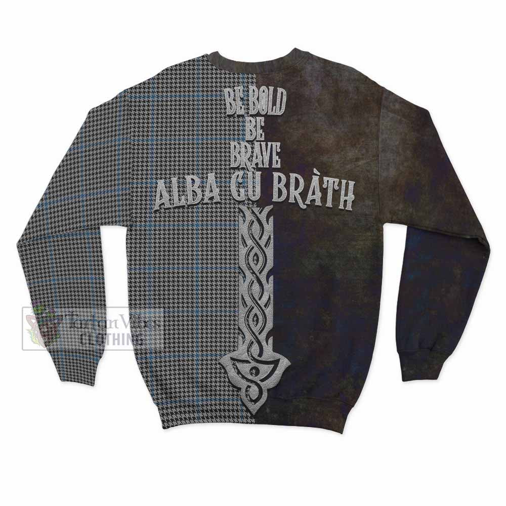 Gladstone (Gladstanes) Tartan Family Crest Sweatshirt Alba Gu Brath Be Brave Lion Ancient Style - Tartan Vibes Clothing