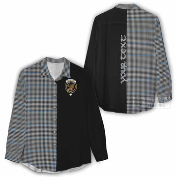 Tartan Vibes Clothing Gladstone (Gladstanes) Tartan Women's Casual Shirt with Family Crest and Half Of Me Style