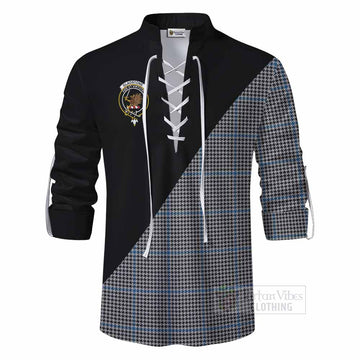 Gladstone (Gladstanes) Tartan Ghillie Kilt Shirt with Family Crest and Military Logo Style - Tartan Vibes Clothing