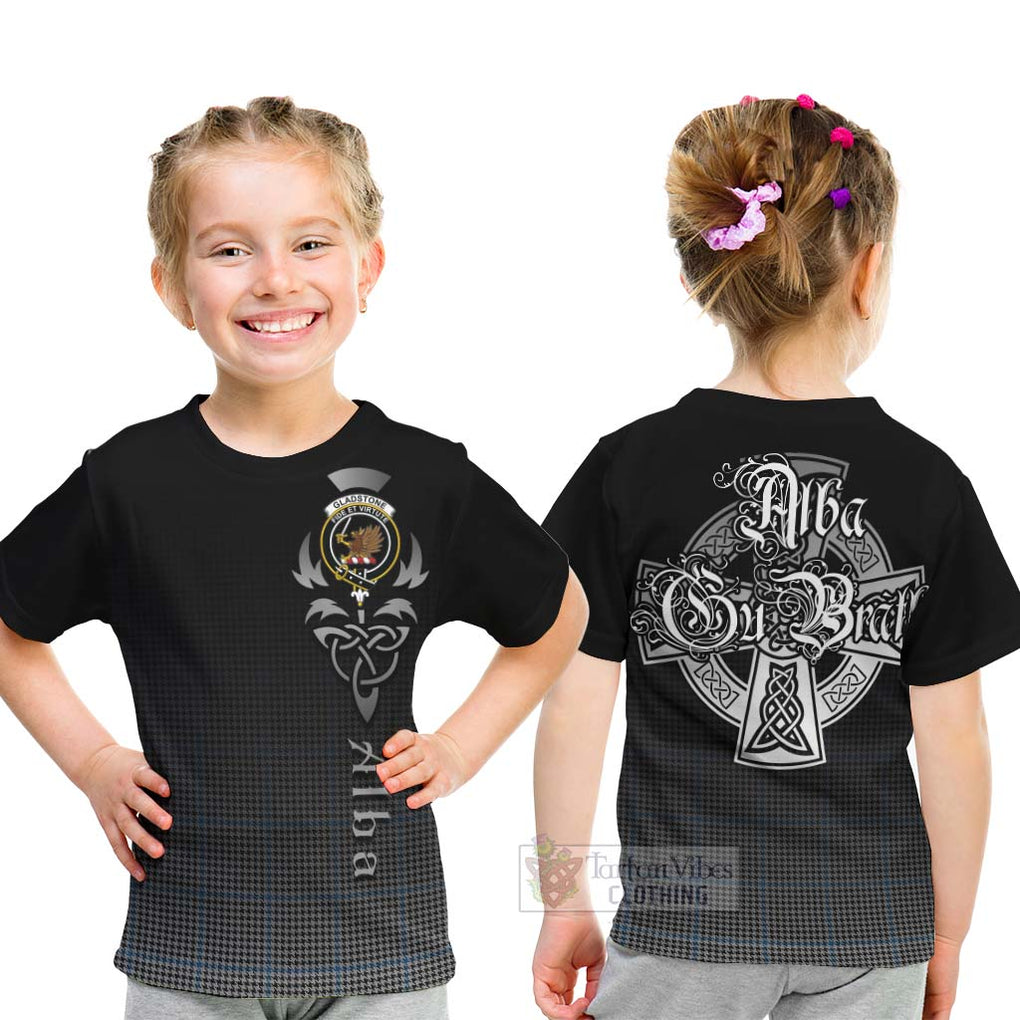Gladstone (Gladstanes) Tartan Kid T-Shirt Featuring Alba Gu Brath Family Crest Celtic Inspired - Tartan Vibes Clothing