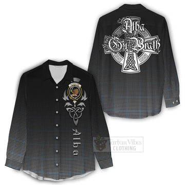 Gladstone (Gladstanes) Tartan Women's Casual Shirt Featuring Alba Gu Brath Family Crest Celtic Inspired - Tartan Vibes Clothing