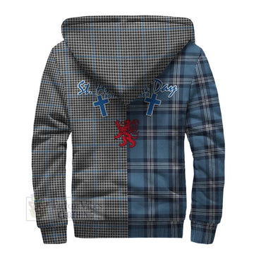 Gladstone (Gladstanes) Tartan Sherpa Hoodie Happy St. Andrew's Day Half Tartan Style - Tartan Vibes Clothing