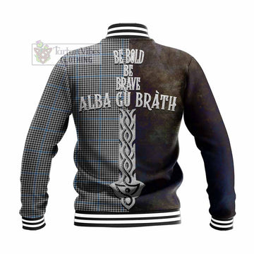 Tartan Vibes Clothing Gladstone (Gladstanes) Tartan Family Crest Baseball Jacket Alba Gu Brath Be Brave Lion Ancient Style