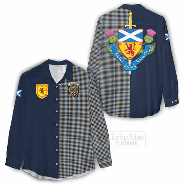 Gladstone (Gladstanes) Tartan Women's Casual Shirt Alba with Scottish Lion Royal Arm Half Style - Tartan Vibes Clothing