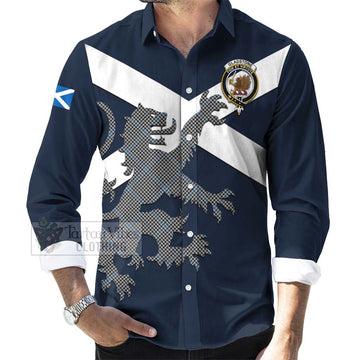 Gladstone (Gladstanes) Tartan Lion Rampant Long Sleeve Button Shirt Proudly Display Your Heritage with Alba Gu Brath and Clan Name Men's Shirt - Tartan Vibes Clothing