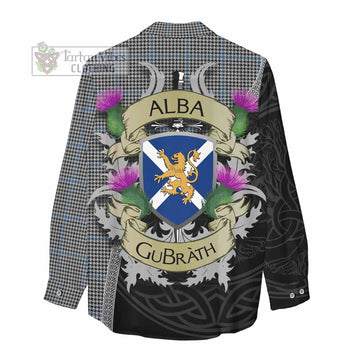 Gladstone (Gladstanes) Tartan Family Crest Women's Casual Shirt Lion Rampant Royal Thistle Shield Celtic Inspired - Tartan Vibes Clothing