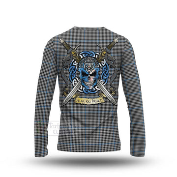 Gladstone (Gladstanes) Tartan Long Sleeve T-Shirt with Family Crest Celtic Skull Style - Tartan Vibes Clothing