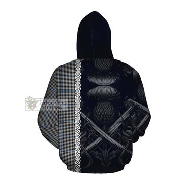 Gladstone (Gladstanes) Tartan Cotton Hoodie with Family Crest Cross Sword Thistle Celtic Vibes Pullover Hoodie - Tartan Vibes Clothing