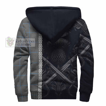 Gladstone (Gladstanes) Tartan Sherpa Hoodie with Family Crest Cross Sword Thistle Celtic Vibes - Tartan Vibes Clothing