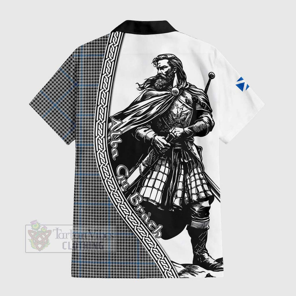 Gladstone (Gladstanes) Tartan Clan Crest Hawaiian Shirt with Highlander Warrior Celtic Style - Tartan Vibes Clothing
