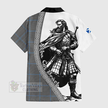 Gladstone (Gladstanes) Tartan Clan Crest Hawaiian Shirt with Highlander Warrior Celtic Style - Tartan Vibes Clothing