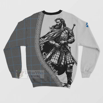 Gladstone (Gladstanes) Tartan Clan Crest Sweatshirt with Highlander Warrior Celtic Style - Tartan Vibes Clothing