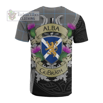 Gladstone (Gladstanes) Tartan Family Crest Cotton T-shirt Lion Rampant Royal Thistle Shield Celtic Inspired