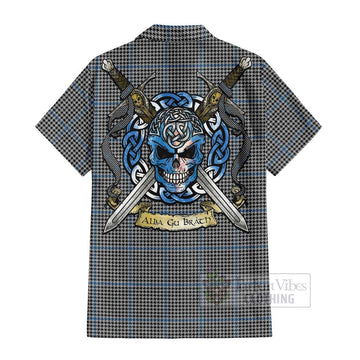 Gladstone (Gladstanes) Tartan Hawaiian Shirt with Family Crest Celtic Skull Style - Tartan Vibes Clothing