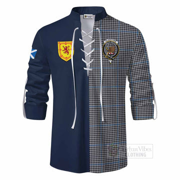 Gladstone (Gladstanes) Tartan Ghillie Kilt Shirt Alba with Scottish Lion Royal Arm Half Style - Tartan Vibes Clothing