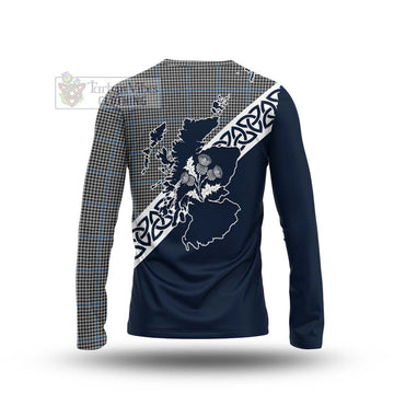 Gladstone (Gladstanes) Tartan Long Sleeve T-Shirt Featuring Thistle and Scotland Map - Tartan Vibes Clothing
