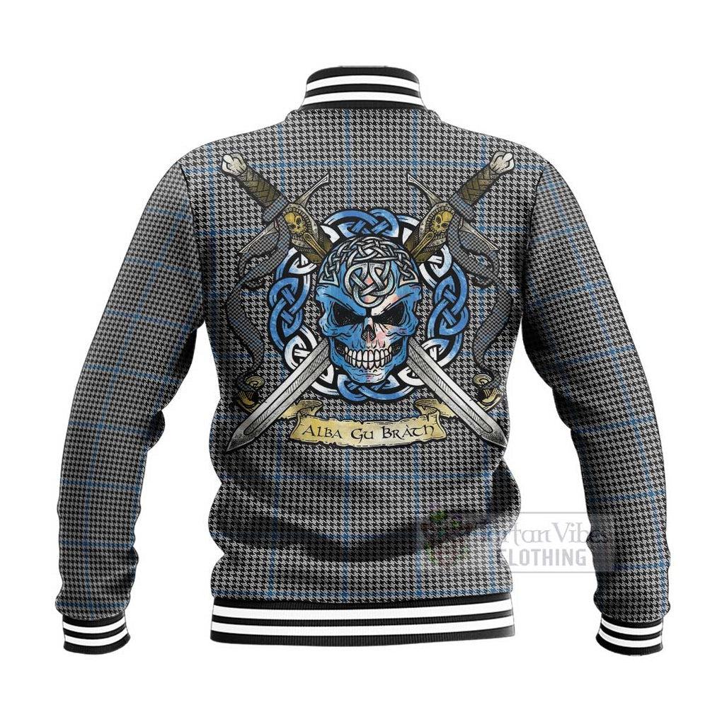 Gladstone (Gladstanes) Tartan Baseball Jacket with Family Crest Celtic Skull Style - Tartan Vibes Clothing