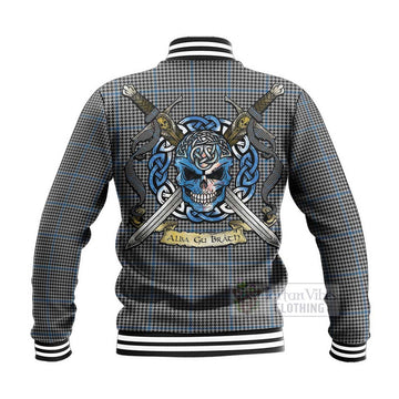 Gladstone (Gladstanes) Tartan Baseball Jacket with Family Crest Celtic Skull Style - Tartan Vibes Clothing