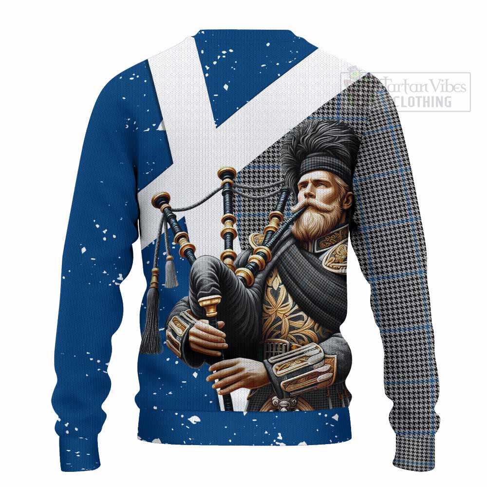 Gladstone (Gladstanes) Tartan Knitted Sweater with Family Crest Scottish Bagpiper Vibes - Tartan Vibes Clothing