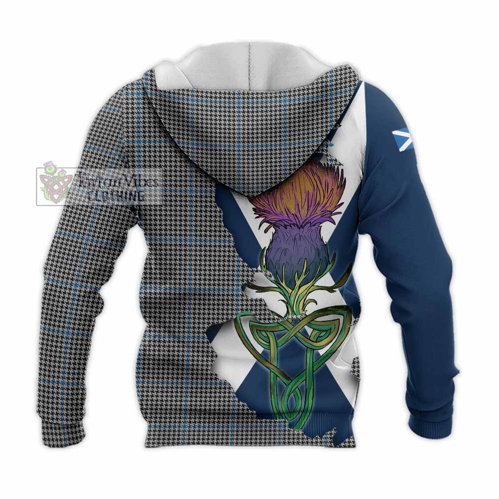 Gladstone (Gladstanes) Tartan Family Crest Knitted Hoodie Scottish Thistle Celtic Inspired - Tartan Vibes Clothing