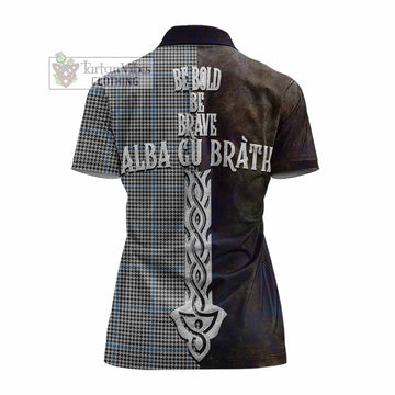 Gladstone (Gladstanes) Tartan Family Crest Women's Polo Shirt Alba Gu Brath Be Brave Lion Ancient Style - Tartan Vibes Clothing