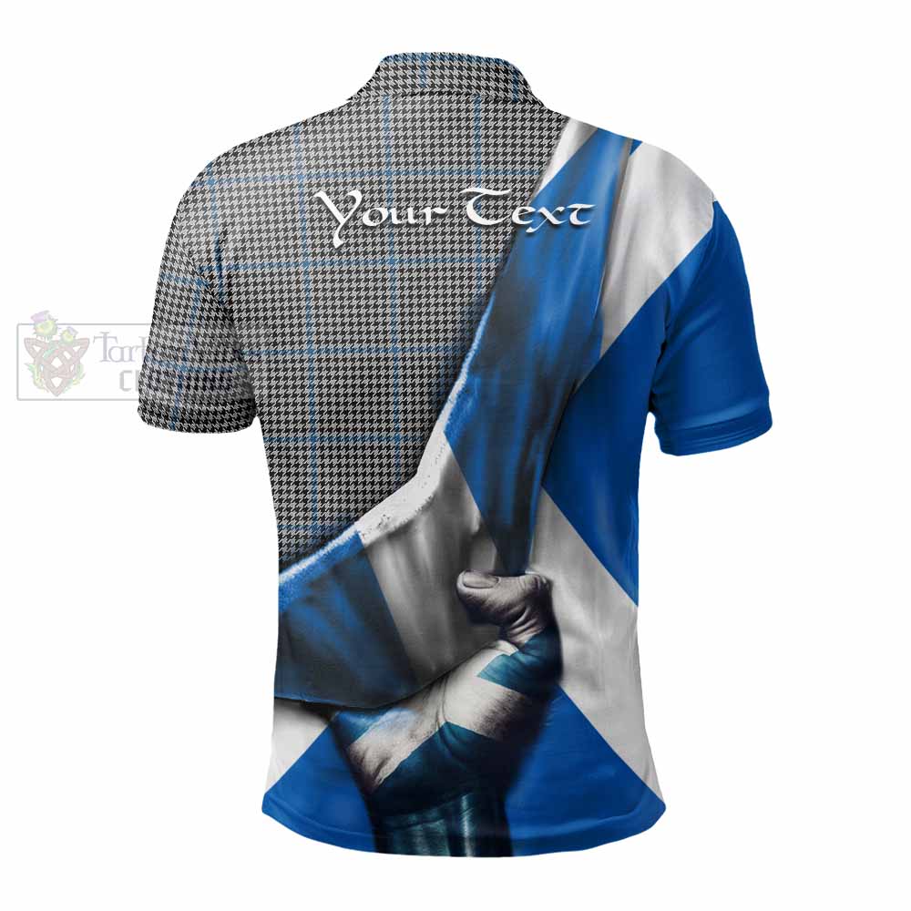 Tartan Vibes Clothing Gladstone (Gladstanes) Tartan Polo Shirt with Family Crest Scotland Patriotic Style