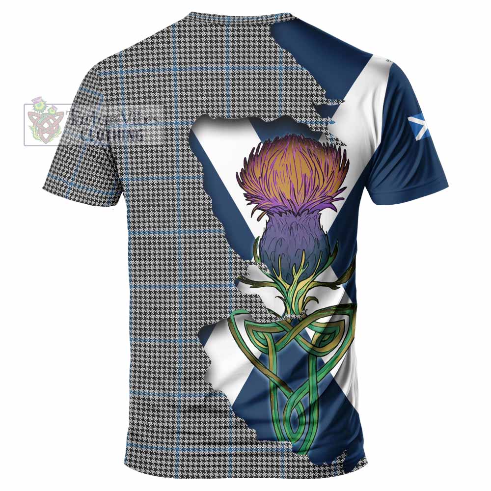 Tartan Vibes Clothing Gladstone (Gladstanes) Tartan Family Crest T-Shirt Scottish Thistle Celtic Inspired
