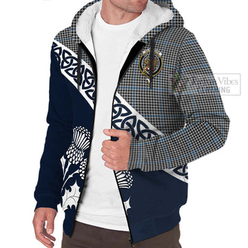 Gladstone (Gladstanes) Tartan Sherpa Hoodie Featuring Thistle and Scotland Map - Tartan Vibes Clothing