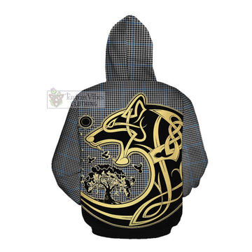 Gladstone (Gladstanes) Tartan Cotton Hoodie with Family Crest Celtic Wolf Style Pullover Hoodie - Tartan Vibes Clothing