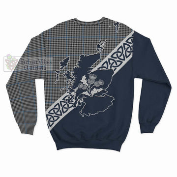Gladstone (Gladstanes) Tartan Sweatshirt Featuring Thistle and Scotland Map - Tartan Vibes Clothing