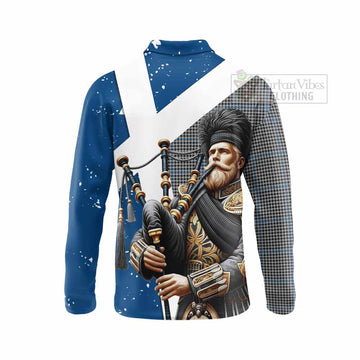 Gladstone (Gladstanes) Tartan Long Sleeve Polo Shirt with Family Crest Scottish Bagpiper Vibes - Tartan Vibes Clothing