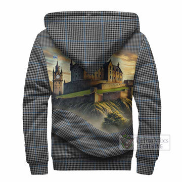 Gladstone (Gladstanes) Tartan Family Crest Sherpa Hoodie with Scottish Ancient Castle Style - Tartan Vibes Clothing