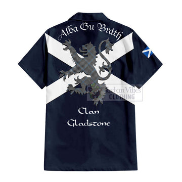 Gladstone (Gladstanes) Tartan Lion Rampant Hawaiian Shirt Proudly Display Your Heritage with Alba Gu Brath and Clan Name - Tartan Vibes Clothing