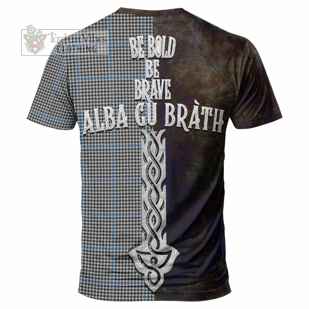 Tartan Vibes Clothing Gladstone (Gladstanes) Tartan Family Crest T-Shirt Alba Gu Brath Be Brave Lion Ancient Style