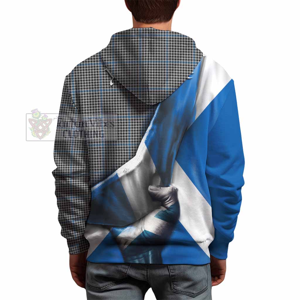 Tartan Vibes Clothing Gladstone (Gladstanes) Tartan Hoodie with Family Crest Scotland Patriotic Style
