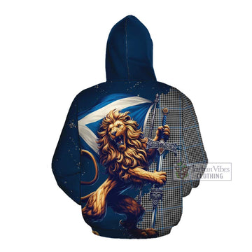 Gladstone (Gladstanes) Tartan Family Crest Cotton Hoodie with Scottish Majestic Lion Pullover Hoodie - Tartan Vibes Clothing