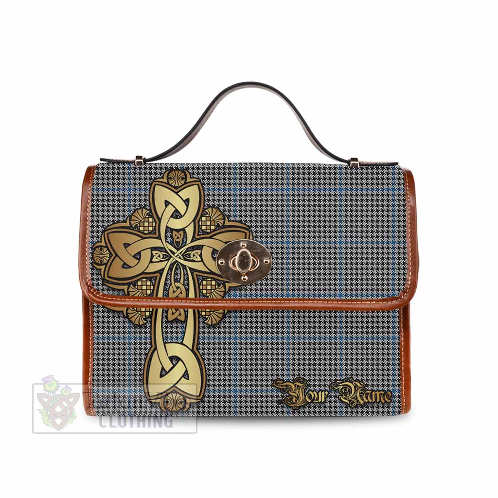 Tartan Vibes Clothing Gladstone (Gladstanes) Tartan Waterproof Canvas Bag Golden Thistle Celtic Cross Style