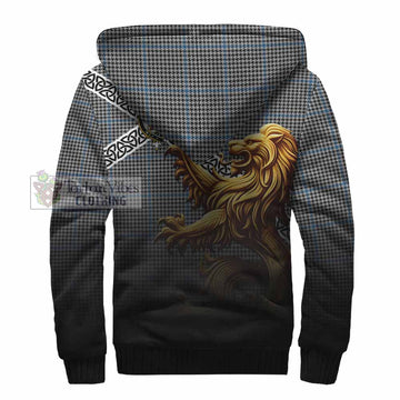 Gladstone (Gladstanes) Crest Tartan Sherpa Hoodie with Golden Lion Emblem Celtic Style - Tartan Vibes Clothing