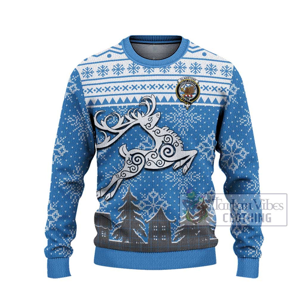 Gladstone (Gladstanes) Clan Christmas Ugly Sweater Celtic Reindeer Style - Tartan Vibes Clothing