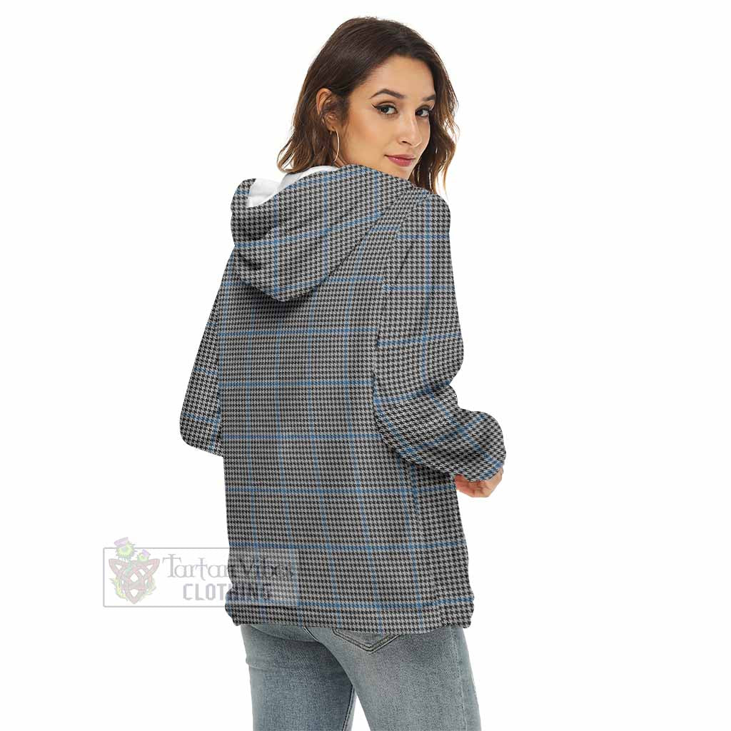 Gladstone (Gladstanes) Tartan Women's Borg Fleece Hoodie with Half Zip with Family Crest - Tartan Vibes Clothing