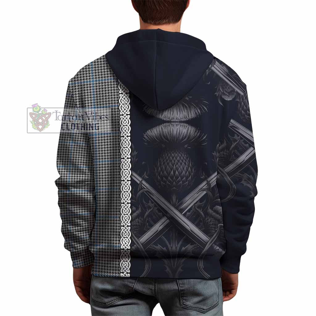 Gladstone (Gladstanes) Tartan Hoodie with Family Crest Cross Sword Thistle Celtic Vibes - Tartan Vibes Clothing