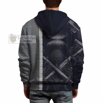 Gladstone (Gladstanes) Tartan Hoodie with Family Crest Cross Sword Thistle Celtic Vibes - Tartan Vibes Clothing