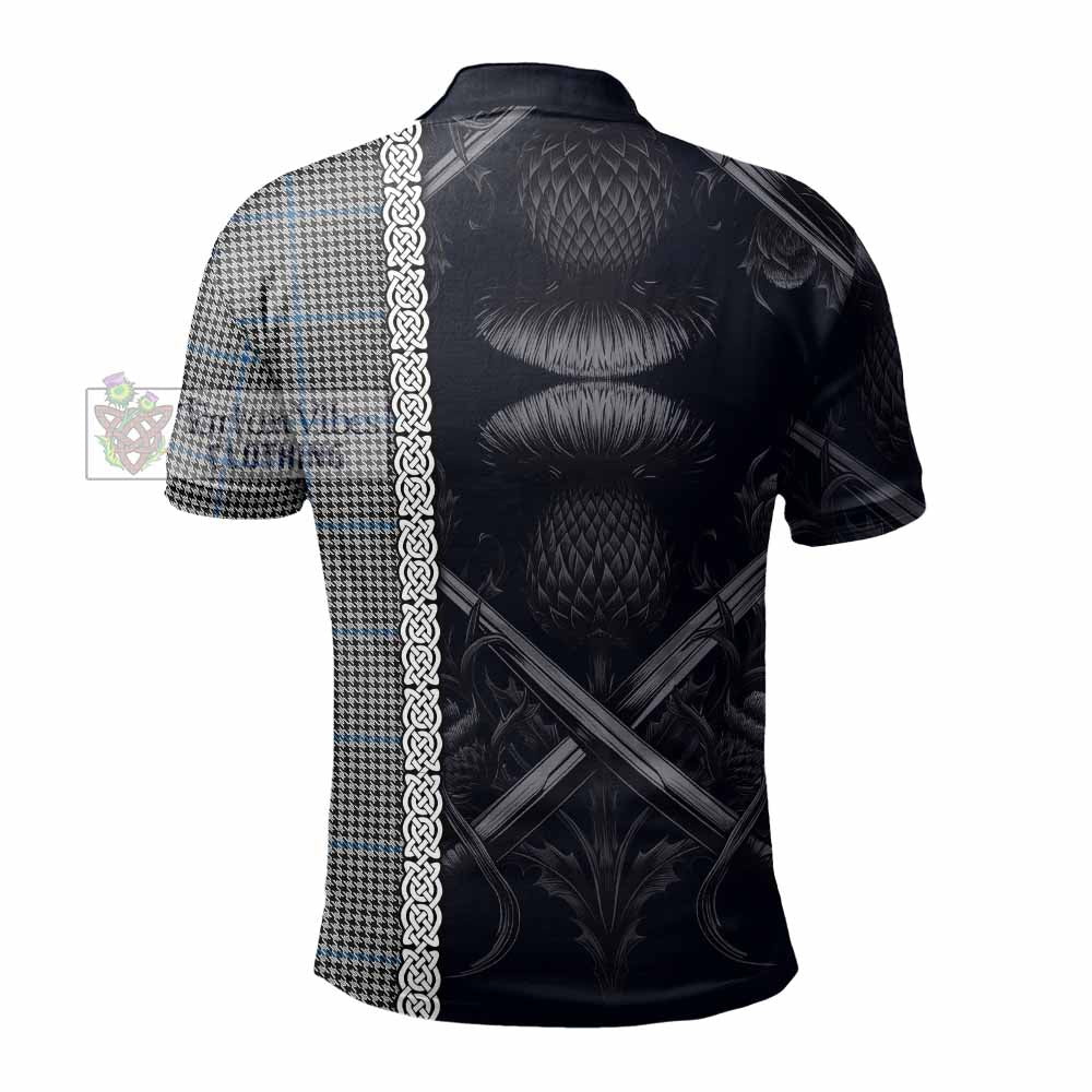 Gladstone (Gladstanes) Tartan Polo Shirt with Family Crest Cross Sword Thistle Celtic Vibes - Tartan Vibes Clothing