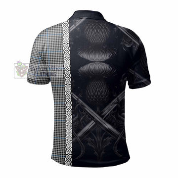 Gladstone (Gladstanes) Tartan Polo Shirt with Family Crest Cross Sword Thistle Celtic Vibes - Tartan Vibes Clothing