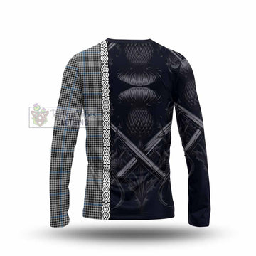 Gladstone (Gladstanes) Tartan Long Sleeve T-Shirt with Family Crest Cross Sword Thistle Celtic Vibes - Tartan Vibes Clothing