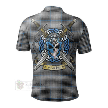 Gladstone (Gladstanes) Tartan Polo Shirt with Family Crest Celtic Skull Style - Tartan Vibes Clothing