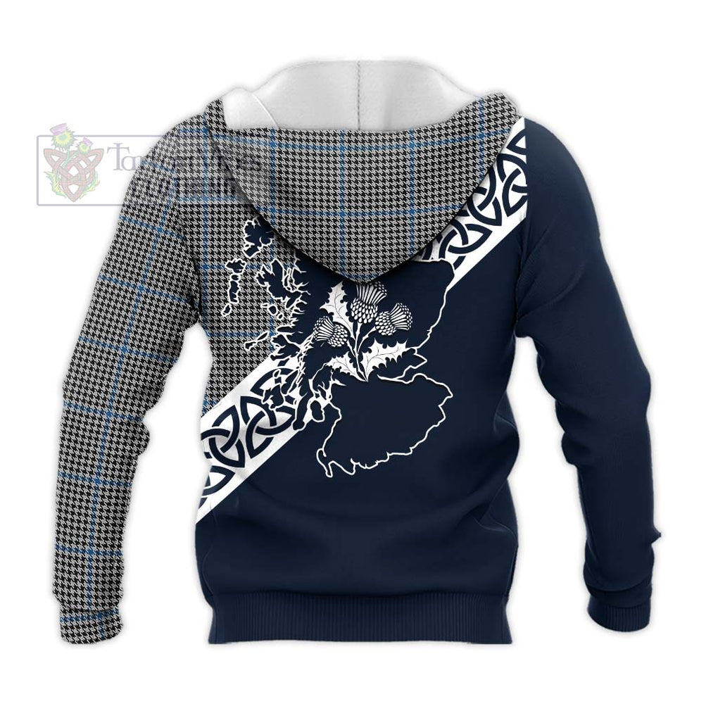 Gladstone (Gladstanes) Tartan Knitted Hoodie Featuring Thistle and Scotland Map - Tartan Vibes Clothing