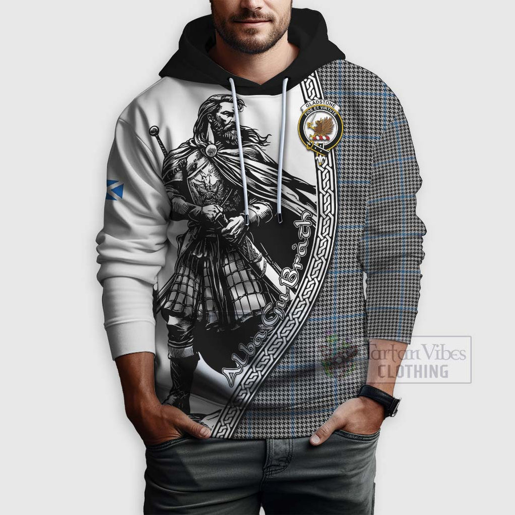 Gladstone (Gladstanes) Tartan Clan Crest Hoodie with Highlander Warrior Celtic Style - Tartan Vibes Clothing