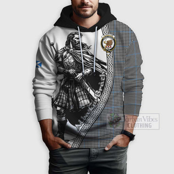 Gladstone (Gladstanes) Tartan Clan Crest Hoodie with Highlander Warrior Celtic Style - Tartan Vibes Clothing